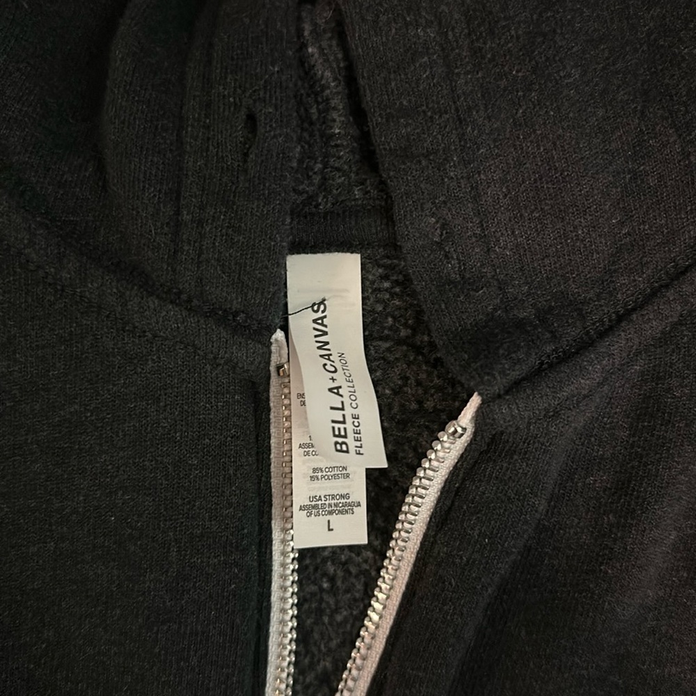 Bella and Canvas Black zip up Hoodie